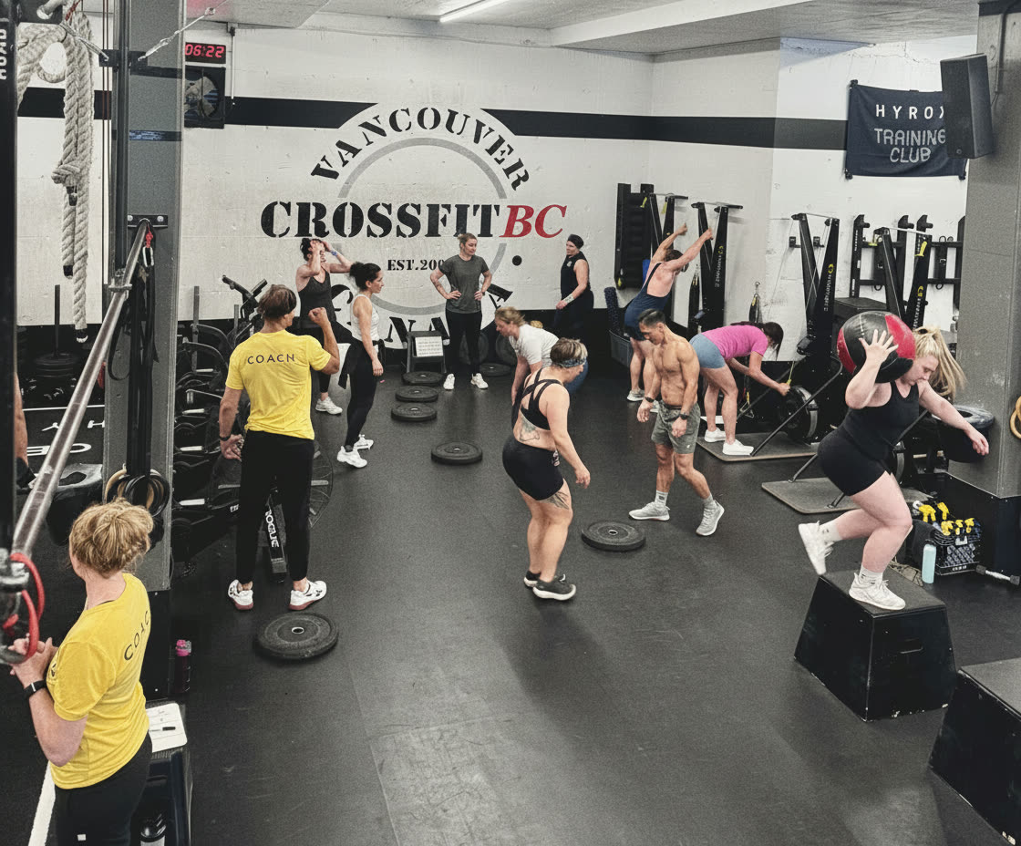 CrossFit BC members training together at the Olympic Village gym in Vancouver