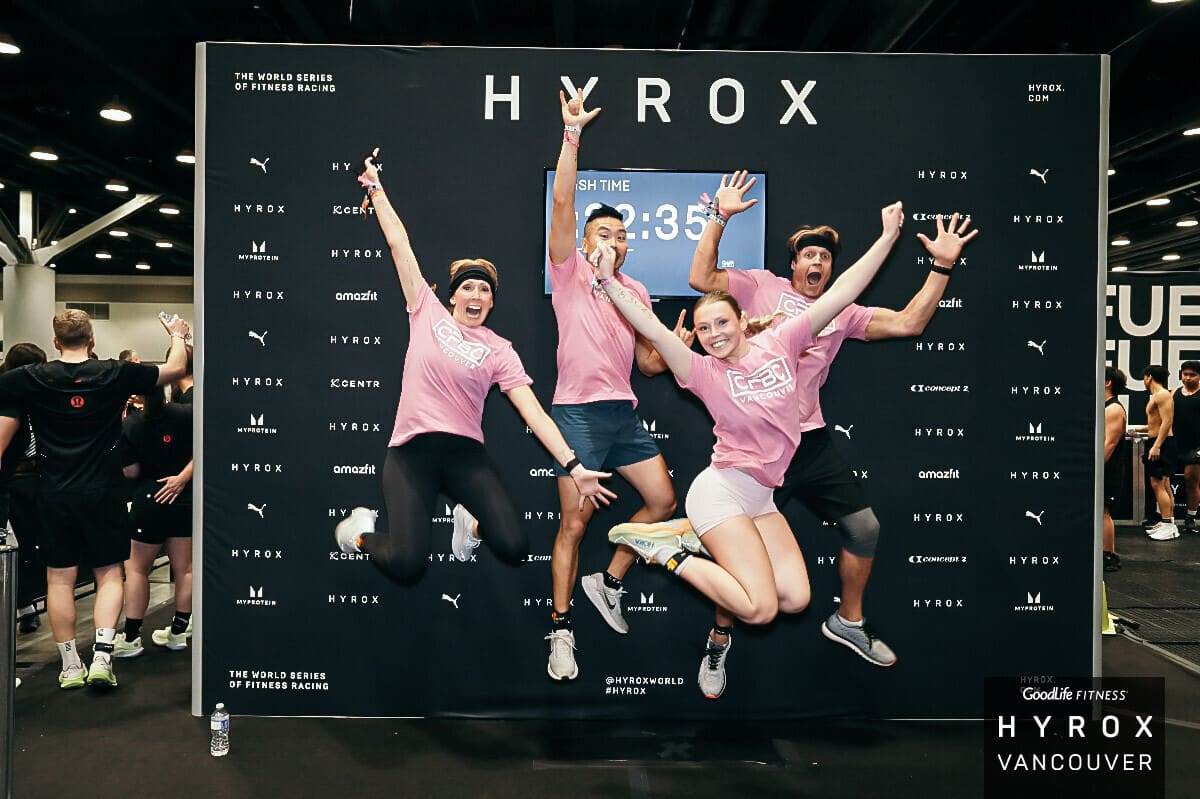 CrossFit BC team celebrating at HYROX