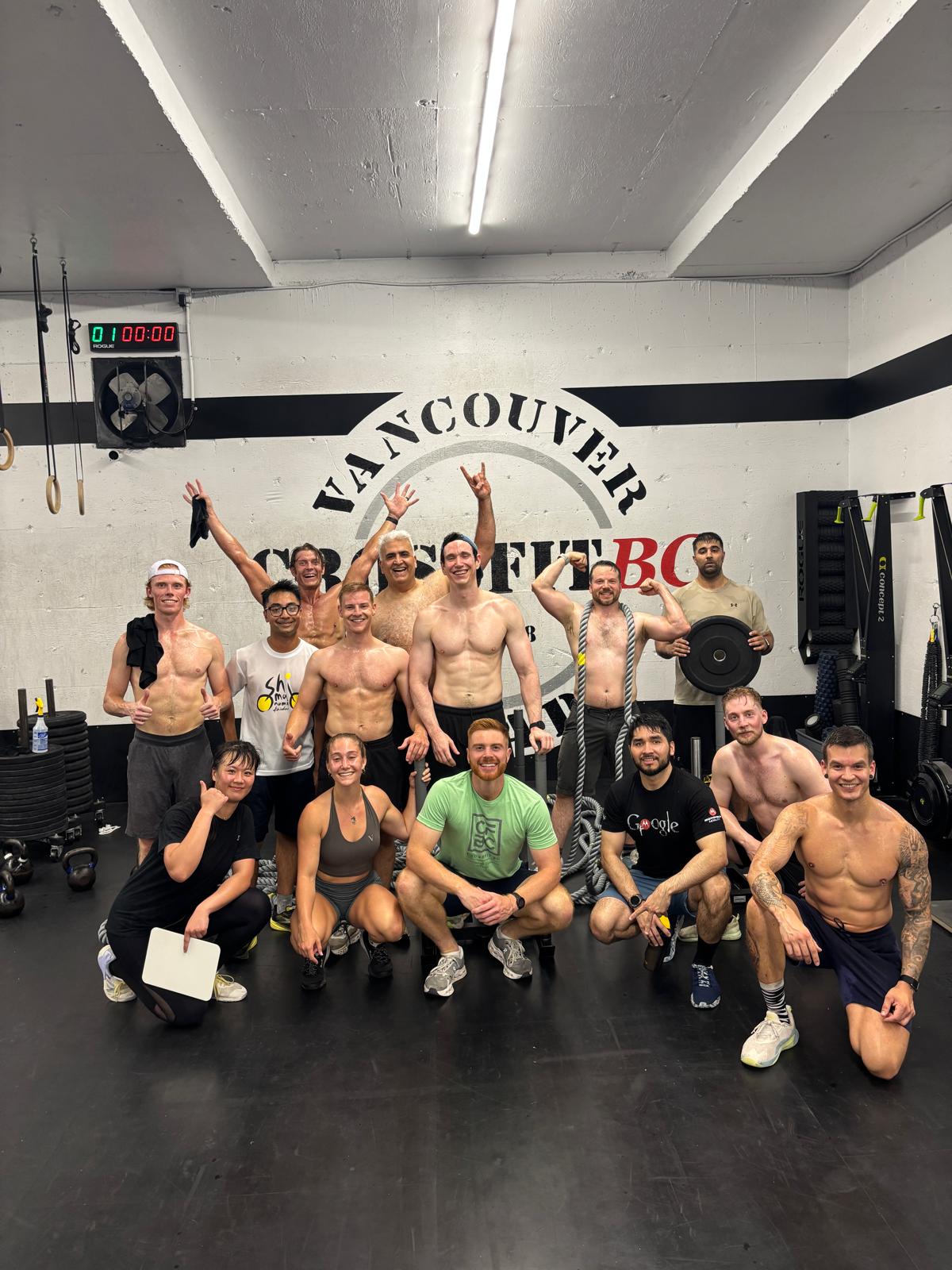 Small group of CrossFit BC members training together