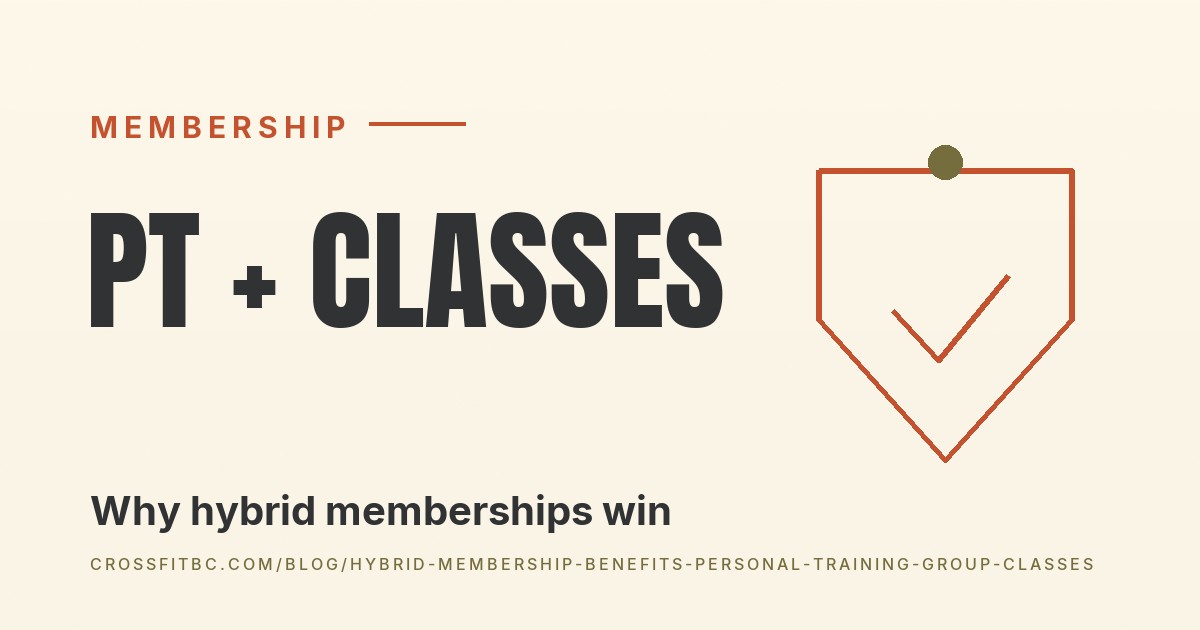 Hybrid membership coaching session at CrossFit BC combining PT and group training