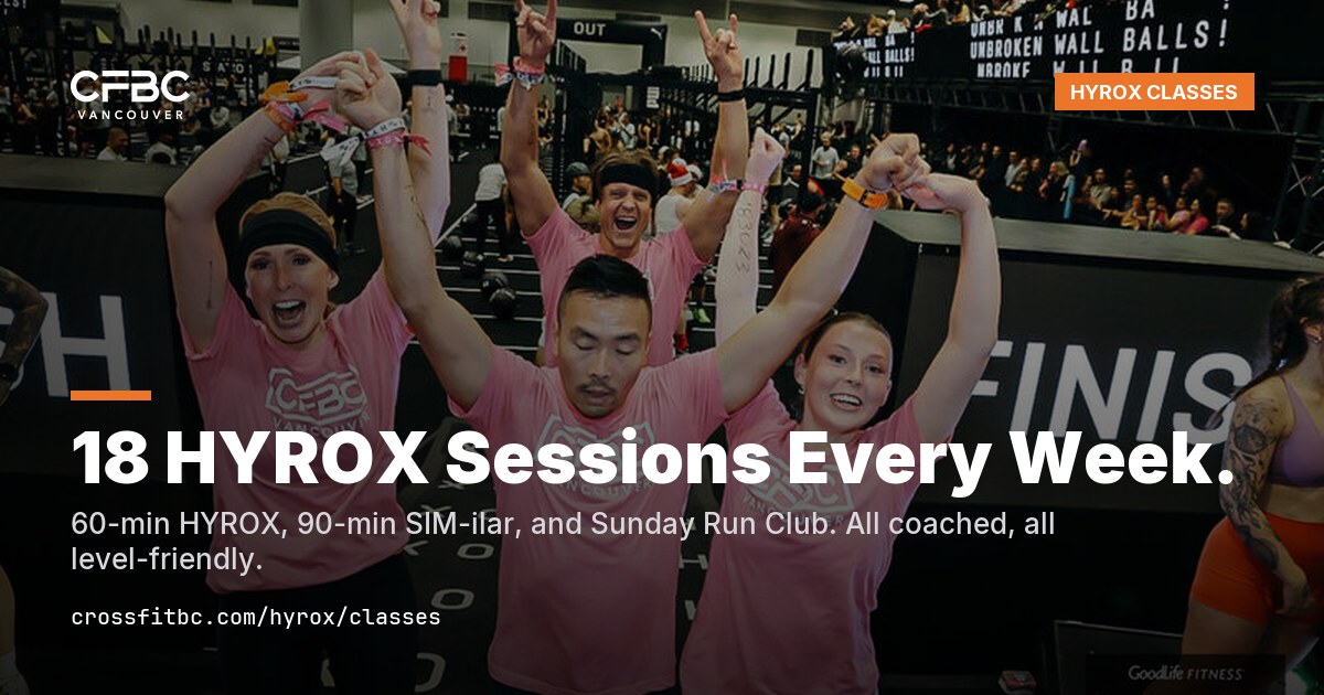 Coached HYROX classes at CrossFit BC in Olympic Village, Vancouver