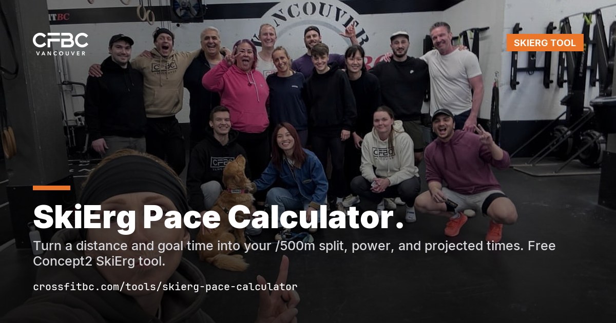 SkiErg pace calculator